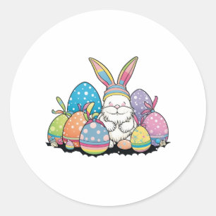 Osterhase Niedlicher Frühling Ostereier Jagen Runder Aufkleber