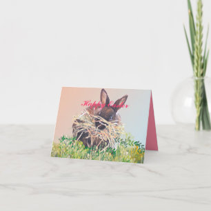 Osterhase oder Nestbauhase - Frohe Ostern Feiertagskarte