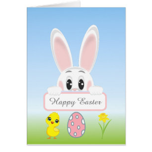 Osterhase & Osterei auf Hellblau
