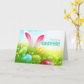 Osterhase Ostereier Blume Ostern Karte (Gelbe Blume)