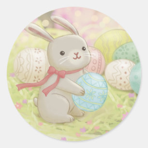 Osterhase & Ostereier Illustration Runder Aufkleber