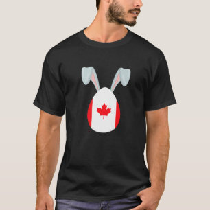 Osterhase Ostereier Kanadische Flagge Happy Oster T-Shirt