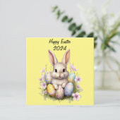 Osterhase & Ostereier Kunstwerk Karte (Stehend Vorderseite)