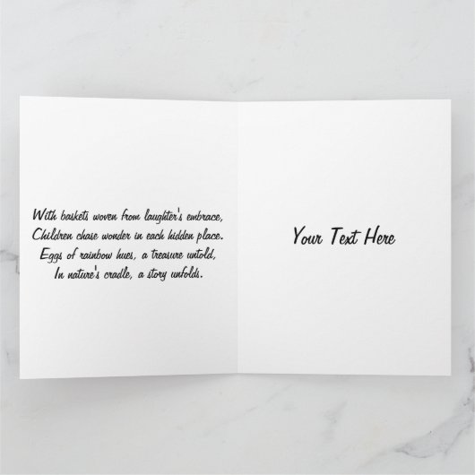 Osterhase & Ostereier Kunstwerk Karte (Innenseite)