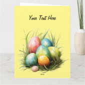 Osterhase & Ostereier Kunstwerk Karte (Rückseite)