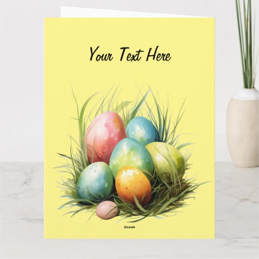 Osterhase & Ostereier Kunstwerk Karte (Rückseite)