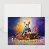 Osterhase Ostereierkorb Postkarte (Vorne/Hinten)