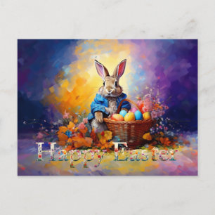 Osterhase Ostereierkorb Postkarte