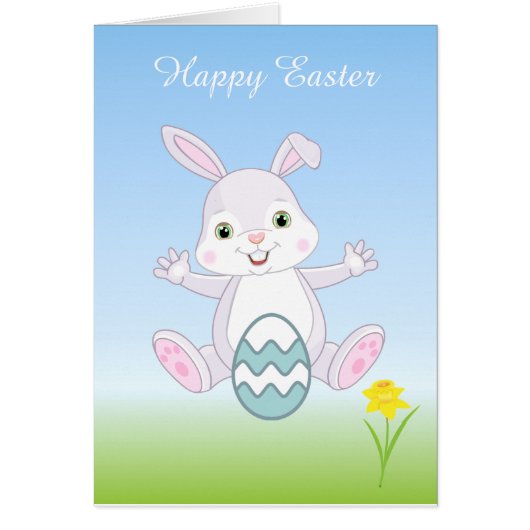 Osterhase & Ostern Ei auf Light Blue (Vorne)