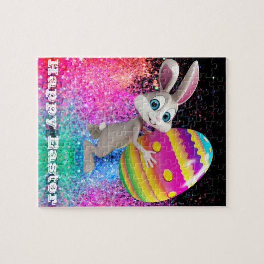 Osterhase Ostern Ei Sparkle Happy Ostern Puzzle (Horizontal)