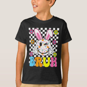 Osterhase Ostern lustiger Hase Eier Groovy Smiley T-Shirt