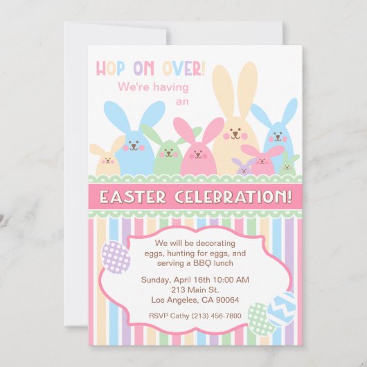 Osterhase Ostern - Party Einladung (Vorderseite)