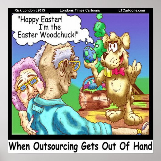 Osterhase Outsourcing Witziges Poster (Vorne)