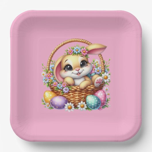 Osterhase-Papierteller Pappteller (Vorderseite)