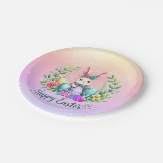 Osterhase Pappteller (Schrägansicht)