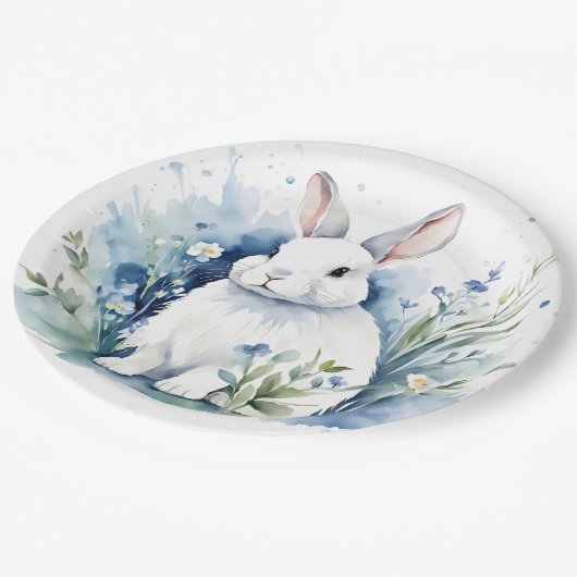 Osterhase Pappteller (Schrägansicht)