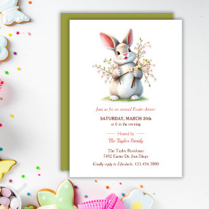 Osterhase Pastell Niedlich Familienfest Einladung