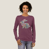 Osterhase Patchwork-Faux-Bordüre Tri-Blend Shirt (Volle Vorderseite)