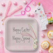 Osterhase Peking auf Gingham Pappteller (Party)