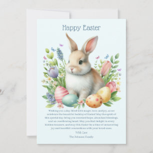 Osterhase personalisiert Aquarell Feiertagskarte