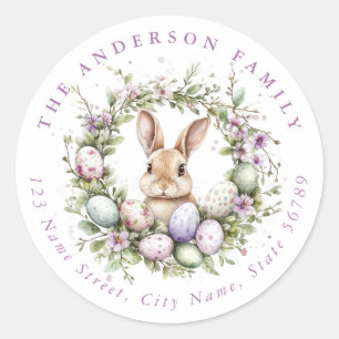 Osterhase personalisierte Namens-Rundaufkleber Runder Aufkleber