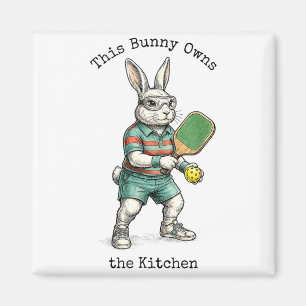 Osterhase-Pickleball-Spieler, dieser Hase besitzt  Magnet