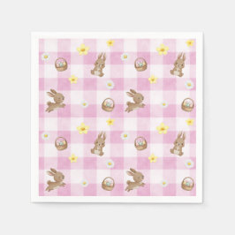 Osterhase Pink Gingham Serviette