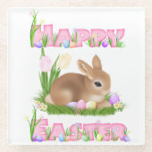 Osterhase (pink) glasuntersetzer (Vorderseite)