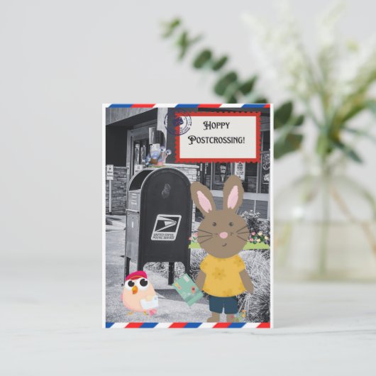 Osterhase Postkreuzung Postkarte (Stehend Vorderseite)