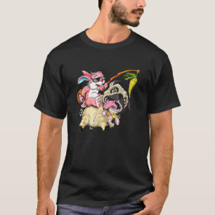 Osterhase Pug Osterkorb Eier T-Shirt