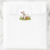 Osterhase Quadratischer Aufkleber (Tasche)