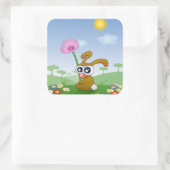 Osterhase Quadratischer Aufkleber (Tasche)