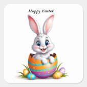 Osterhase Quadratischer Aufkleber (Vorderseite)