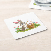 Osterhase Rechteckiger Pappuntersetzer (angewinkelt)