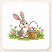 Osterhase Rechteckiger Pappuntersetzer (Vorderseite)