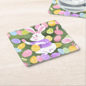 Osterhase Rechteckiger Pappuntersetzer (angewinkelt)