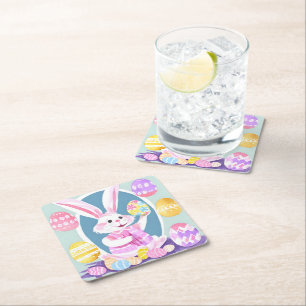 Osterhase Rechteckiger Pappuntersetzer