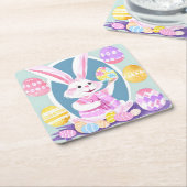 Osterhase Rechteckiger Pappuntersetzer (angewinkelt)