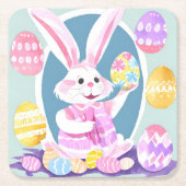 Osterhase Rechteckiger Pappuntersetzer (Vorderseite)