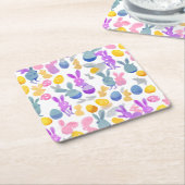 Osterhase Rechteckiger Pappuntersetzer (angewinkelt)