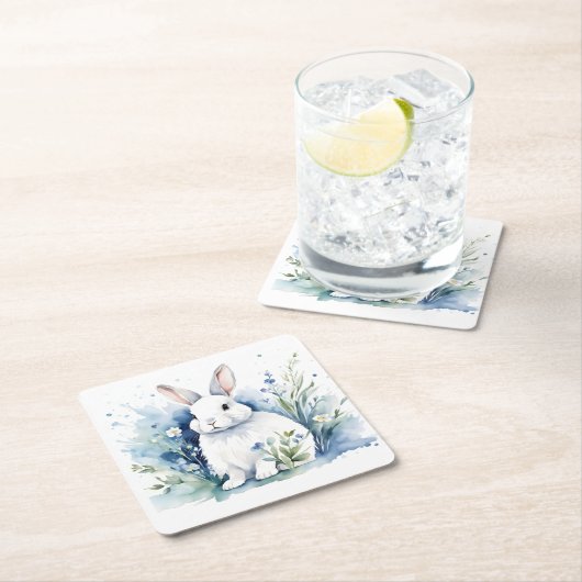 Osterhase Rechteckiger Pappuntersetzer (Vor Ort)