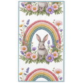 Osterhase Regenbogen Kunst Frühling Wildblumen Wie Tischdecke (Vorderseite)