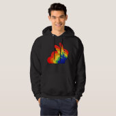 Osterhase Regenbogen - Ostern Hoodie (Vorne ganz)