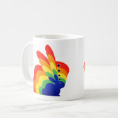 Osterhase Regenbogen - Ostern Kaffeetasse (Vorderseite Links)