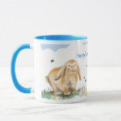 Osterhase Reim-Kaninchen Illustration Tasse (Links)