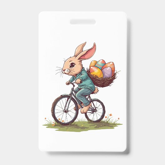 Osterhase Reiten mit dem Rad Basket der Eier Ausweis (Vorderseite)