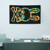 Osterhase Retro Gefärbte Krawatte Bunny Skull Kreu Banner (Messeveranstaltung)