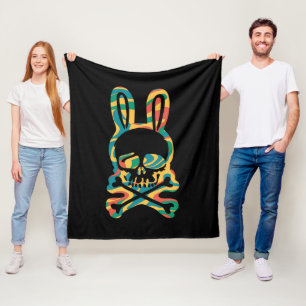 Osterhase Retro Gefärbte Krawatte Bunny Skull Kreu Fleecedecke