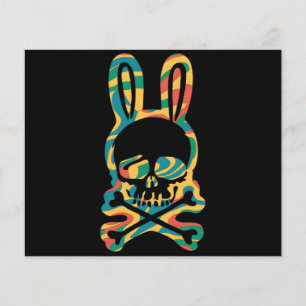 Osterhase Retro Gefärbte Krawatte Bunny Skull Kreu Flyer