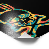 Osterhase Retro Gefärbte Krawatte Bunny Skull Kreu Fotodruck (Ecke)